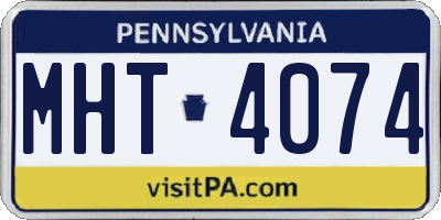 PA license plate MHT4074