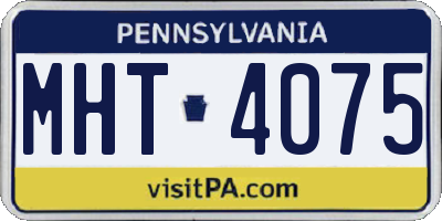 PA license plate MHT4075