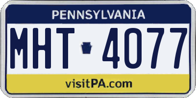 PA license plate MHT4077