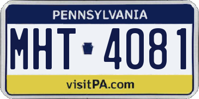 PA license plate MHT4081