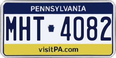 PA license plate MHT4082