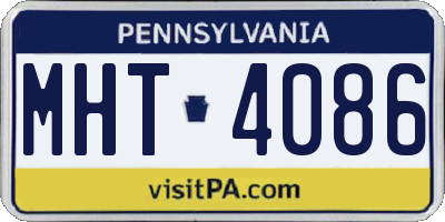PA license plate MHT4086