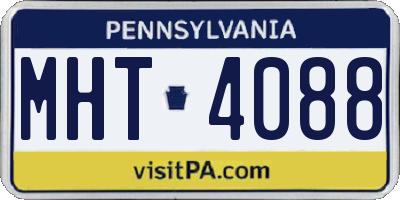 PA license plate MHT4088
