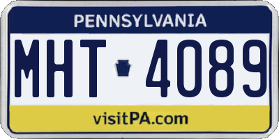 PA license plate MHT4089