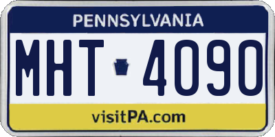 PA license plate MHT4090