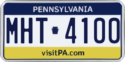 PA license plate MHT4100
