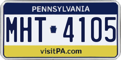 PA license plate MHT4105
