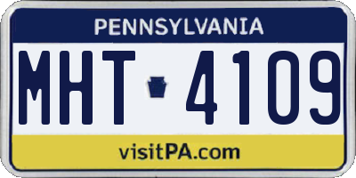 PA license plate MHT4109
