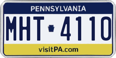 PA license plate MHT4110