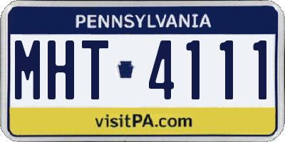 PA license plate MHT4111