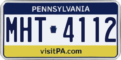 PA license plate MHT4112