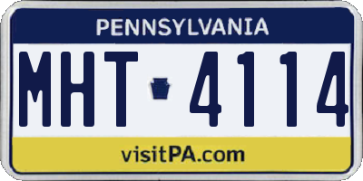 PA license plate MHT4114