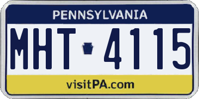 PA license plate MHT4115