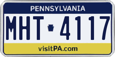PA license plate MHT4117