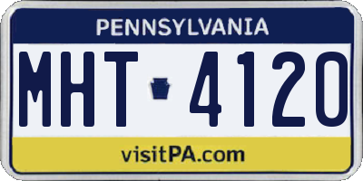 PA license plate MHT4120