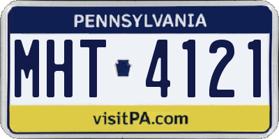 PA license plate MHT4121