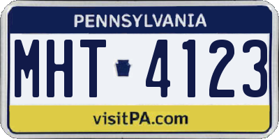PA license plate MHT4123