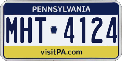 PA license plate MHT4124