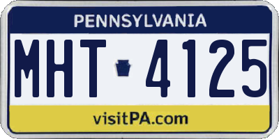 PA license plate MHT4125