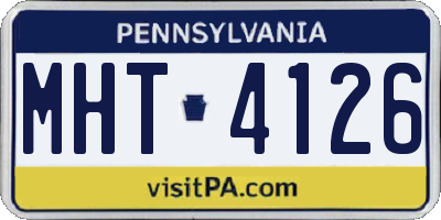 PA license plate MHT4126
