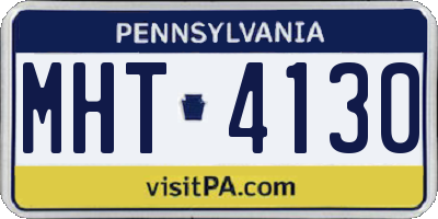 PA license plate MHT4130