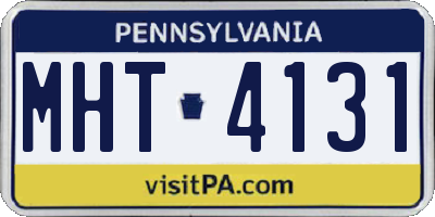 PA license plate MHT4131