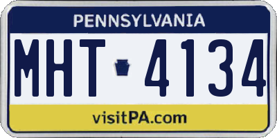 PA license plate MHT4134