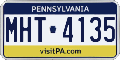 PA license plate MHT4135