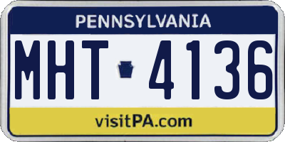 PA license plate MHT4136