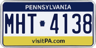 PA license plate MHT4138