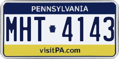 PA license plate MHT4143