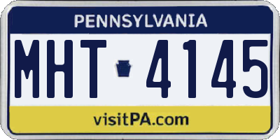 PA license plate MHT4145
