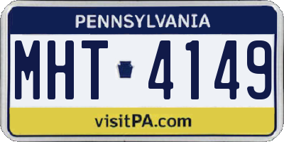 PA license plate MHT4149