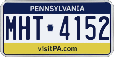 PA license plate MHT4152