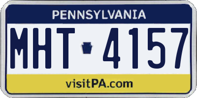 PA license plate MHT4157