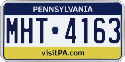 PA license plate MHT4163