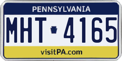 PA license plate MHT4165