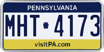 PA license plate MHT4173