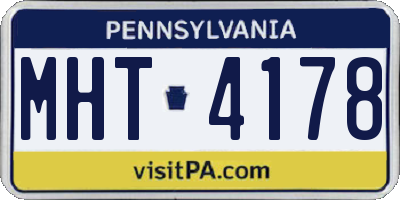 PA license plate MHT4178