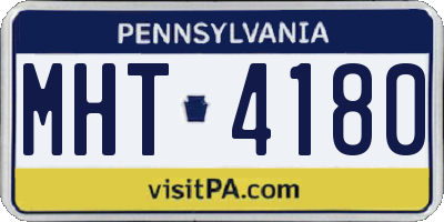PA license plate MHT4180