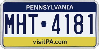 PA license plate MHT4181