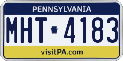 PA license plate MHT4183