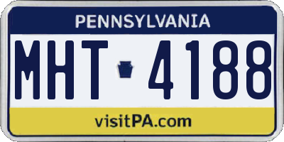 PA license plate MHT4188