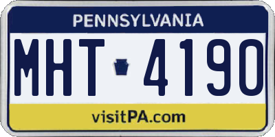 PA license plate MHT4190