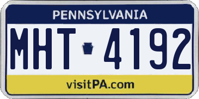 PA license plate MHT4192
