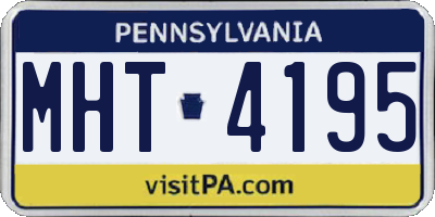 PA license plate MHT4195