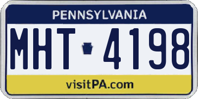 PA license plate MHT4198