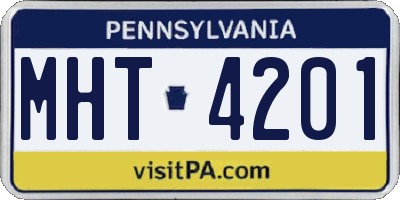 PA license plate MHT4201