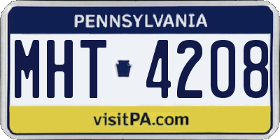 PA license plate MHT4208