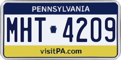 PA license plate MHT4209